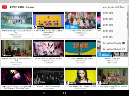 K-POP Tube - Popular & Recent android App screenshot 5