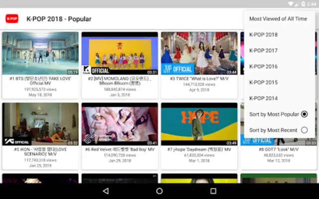 K-POP Tube - Popular & Recent android App screenshot 8